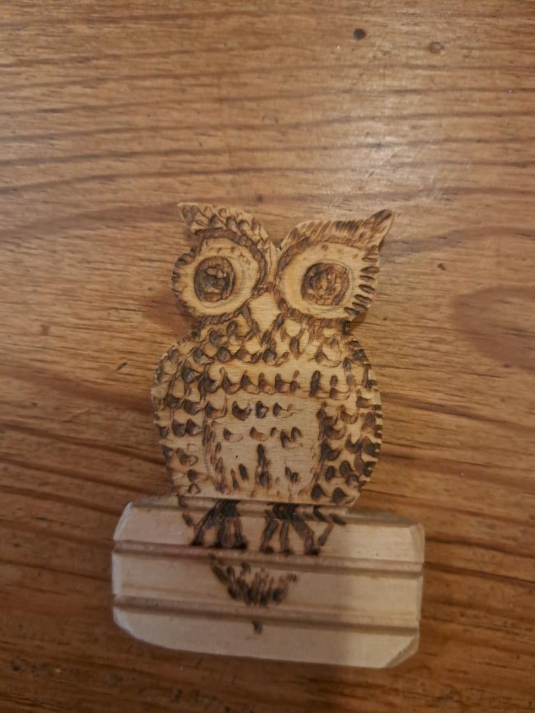 Uil figuur op hek hout, Antiek en Kunst, Curiosa en Brocante, Ophalen of Verzenden