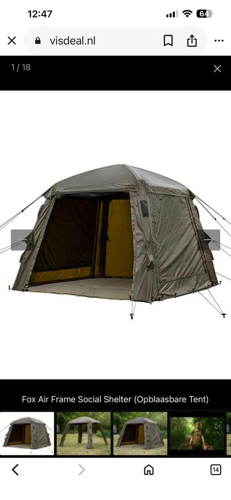 Te koop Fox Air frame Social Shelter,, Watersport en Boten, Ophalen, Nieuw, Overige typen