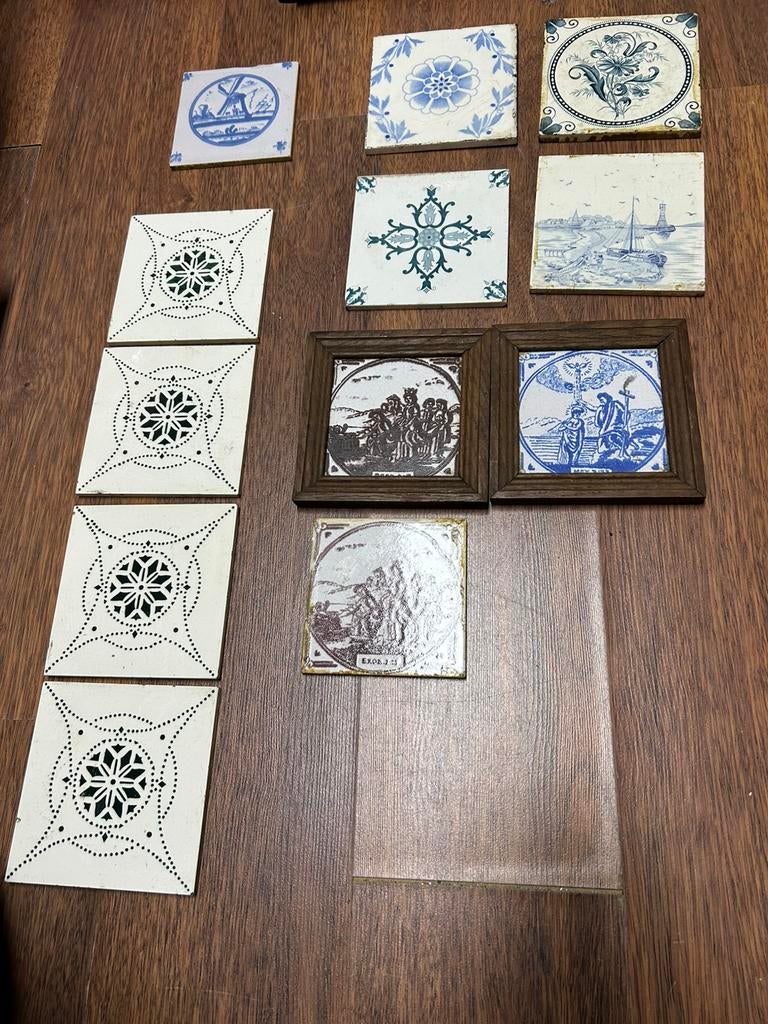 Diverse oude tegeltjes, Ophalen of Verzenden