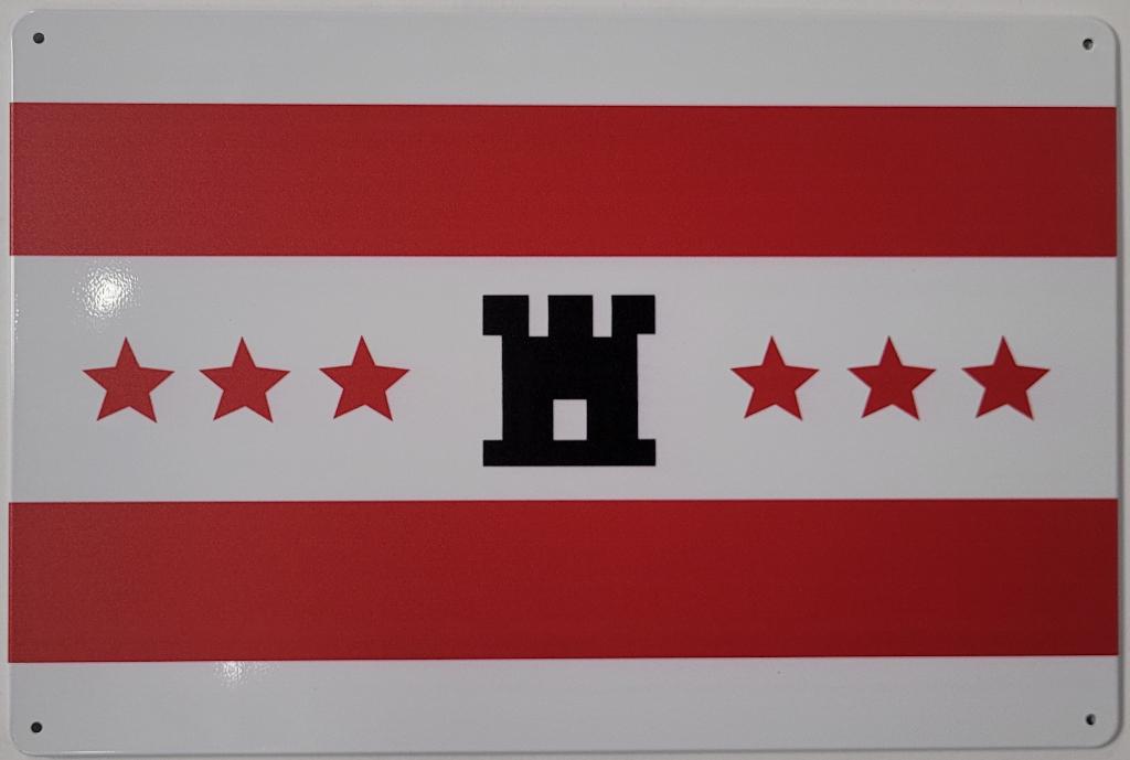 Drenthe vlag reclamebord van metaal wandbord decoratie deco, Info@deconoord.nl, Deco Noord, Nieuw, Ophalen of Verzenden