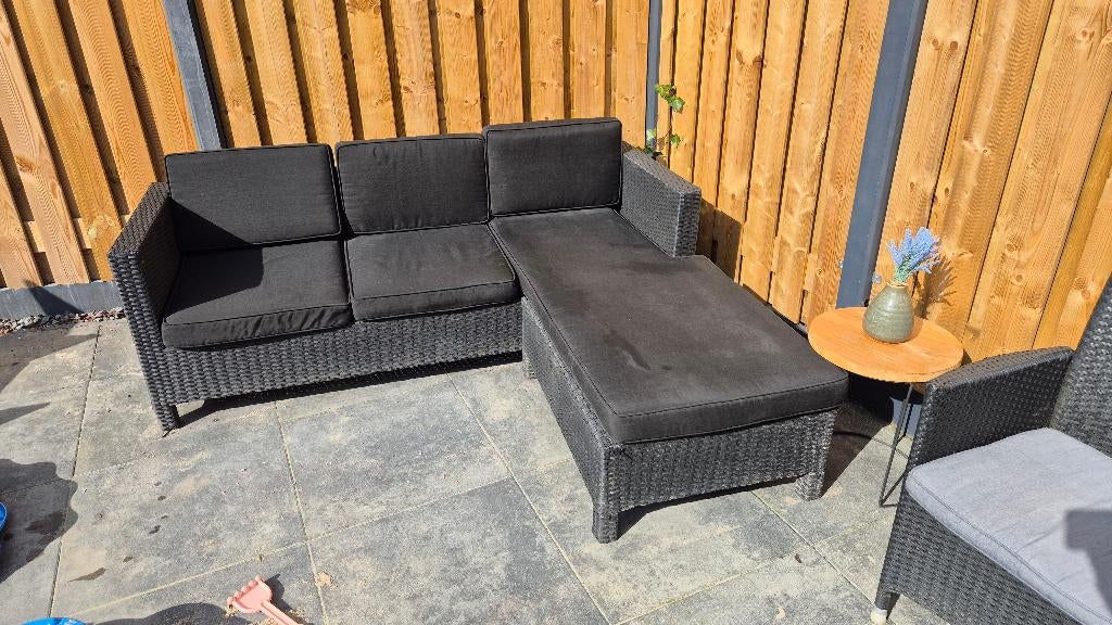 Fijne Loungeset van wicker materiaal, Ophalen, Gebruikt, 3 zitplaatsen, Loungeset