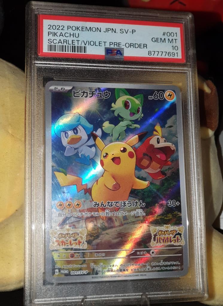 Pikachu PSA 10 #001/sv-p Japanese Promo, Ophalen, Zo goed als nieuw
