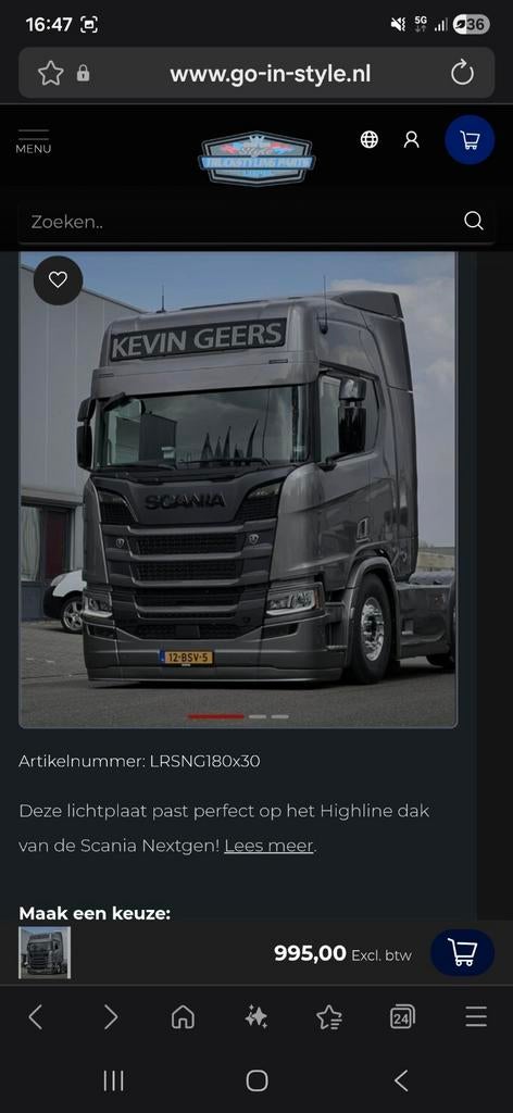Led lichtbak scania ng, Ophalen, Nieuw, Scania, Verlichting