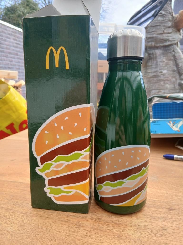 McDonald's Big Mac Thermosfles / Drinkfles, Ophalen of Verzenden, Nieuw, Groen, Metaal