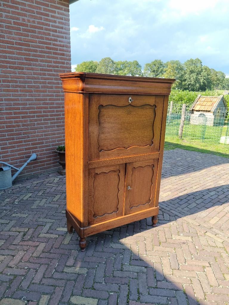Prachtige Antieke Eiken Biedermeier Secretaire, Antiek en Kunst, Ophalen