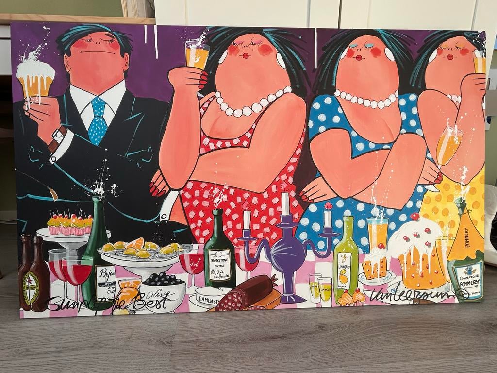 Van Leersum schilderij 'De Dikke Dames' 125x75 cm, Ophalen