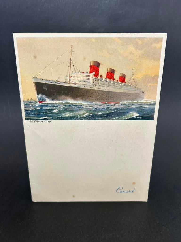 Menukaart R.M.S. Queen Mary, 1963, Verzamelen, Ophalen of Verzenden, Zo goed als nieuw