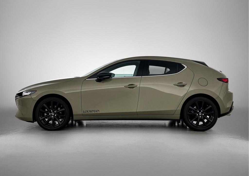 Mazda 3 2.0 e-SkyActiv-X M Hybrid 186 Nagisa / Full options, Gebruikt, Leder en Stof, Bedrijf, 1392 kg