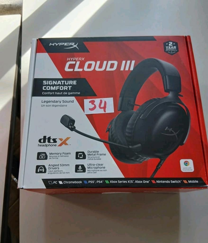 HyperX Cloud III Gaming Headset - Nieuw in doos, Computers en Software, Headsets, Ophalen of Verzenden, Gaming headset, Nieuw