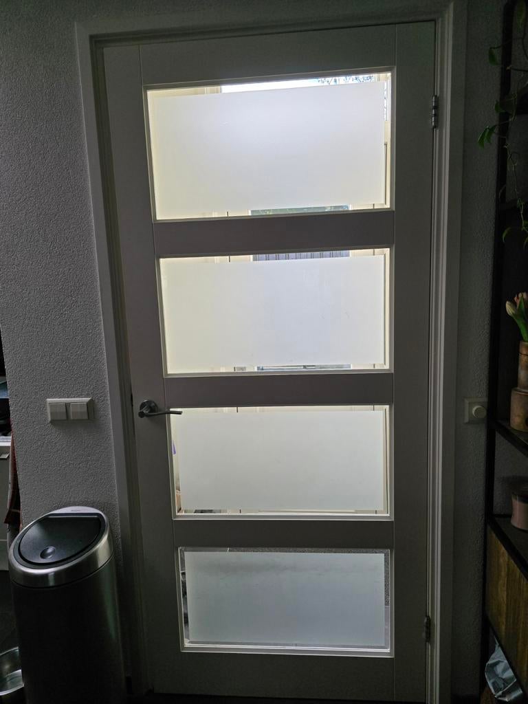 Cando Binnendeur Manchester, mat glas, rechtsdraaiend, Ophalen, 80 tot 100 cm, Binnendeur, Zo goed als nieuw