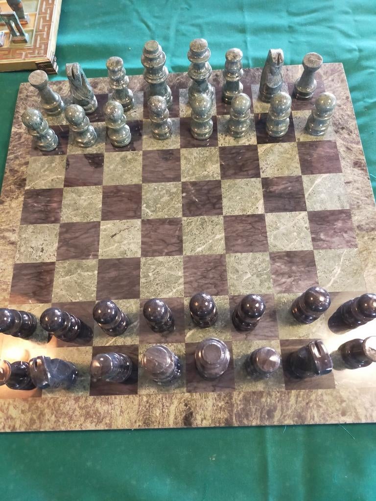 Natuur stenen schaakbord uit het Oostblok, Ophalen of Verzenden