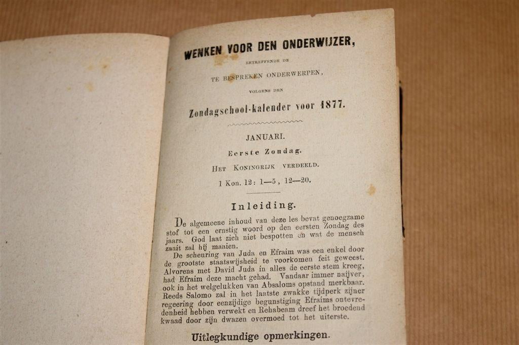 Wenken Zondagsschool [1899] — Eerste uitgave, Ophalen of Verzenden