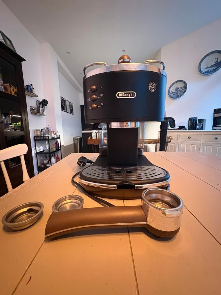 De’Longhi Icona Vintage espressomachine, Witgoed en Apparatuur, Koffiezetapparaten, Ophalen, Gebruikt, Espresso apparaat, Gemalen koffie