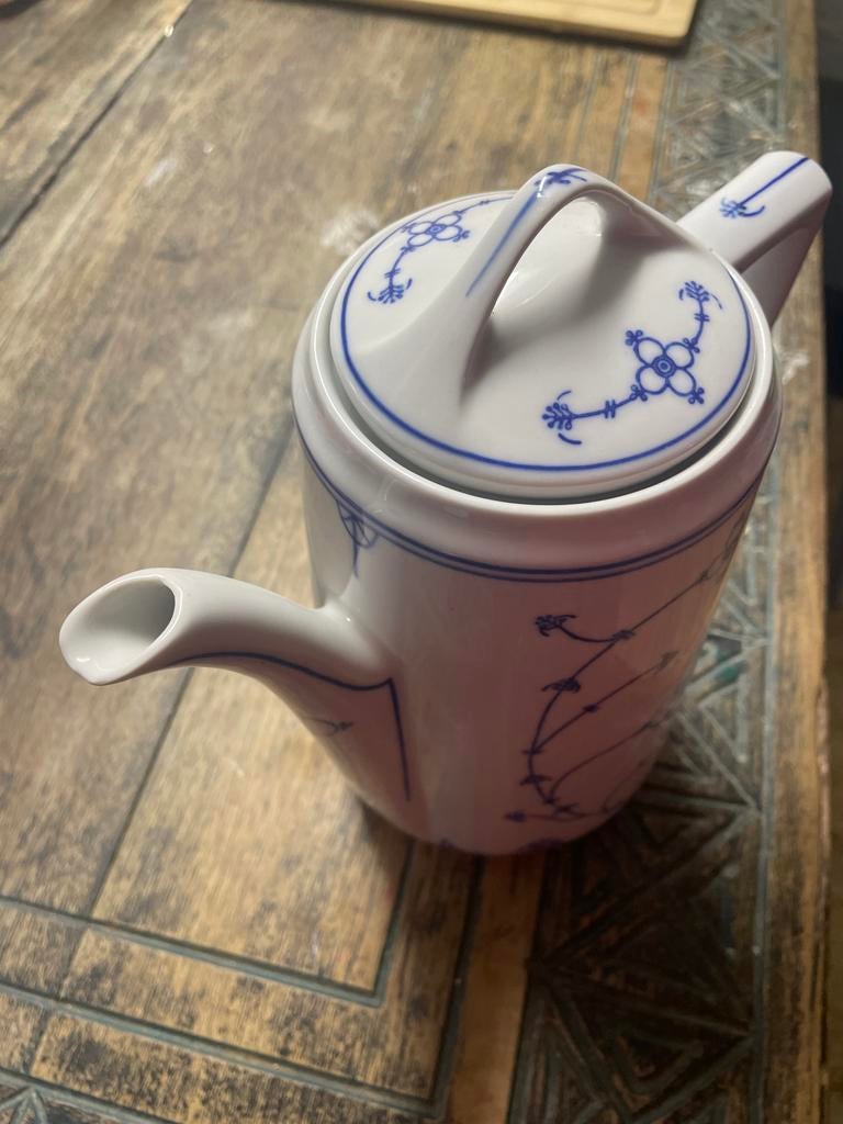 Vintage Thee-/Koffiepot - Blauw Saksisch Porselein, Antiek en Kunst, Ophalen of Verzenden