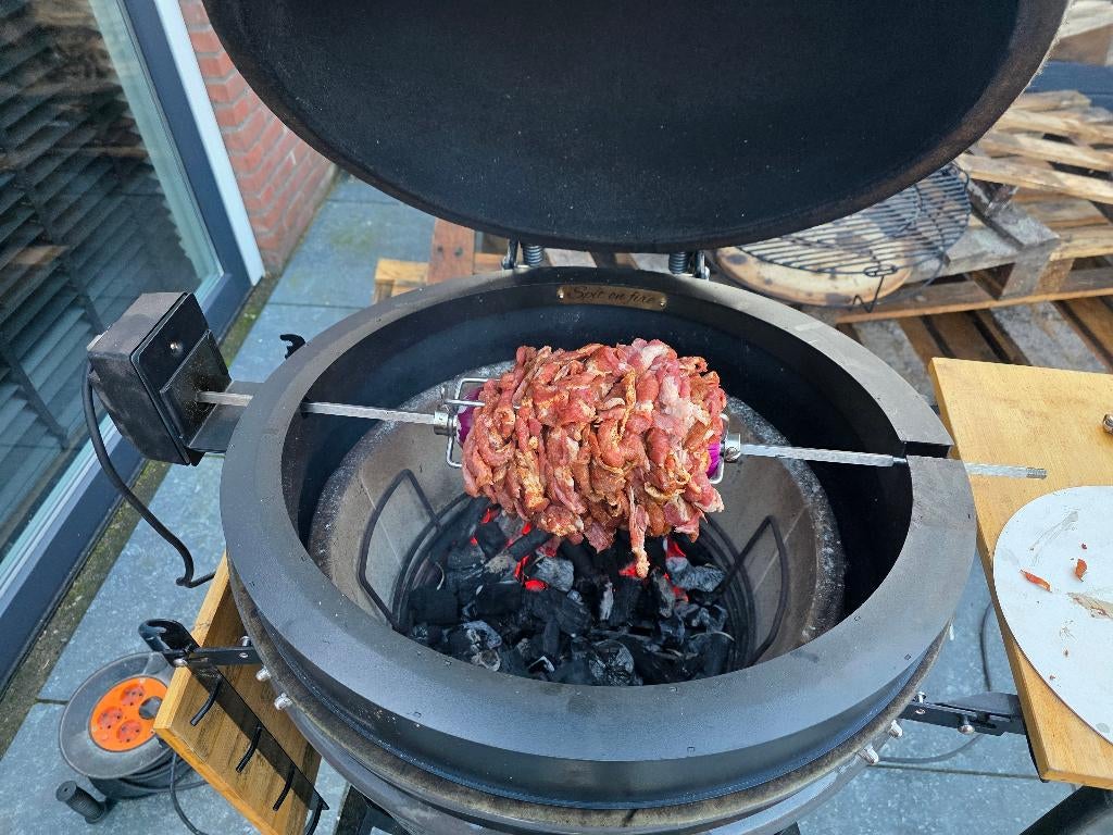 Spit on Fire Rotisserie – Kamado BBQ, Ophalen, Zo goed als nieuw, Spit on fire