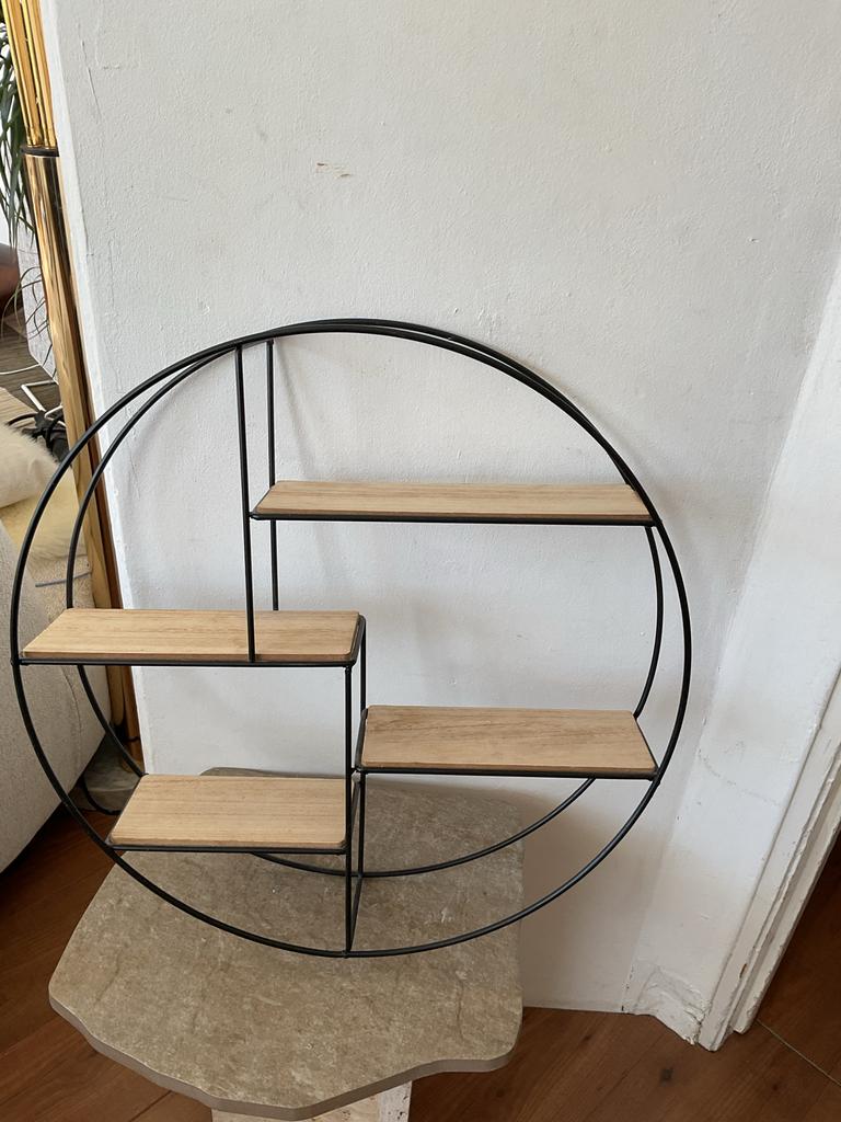 Rond wandrek van ijzer met bamboe plankjes - Nieuwstaat, Ophalen, Nieuw