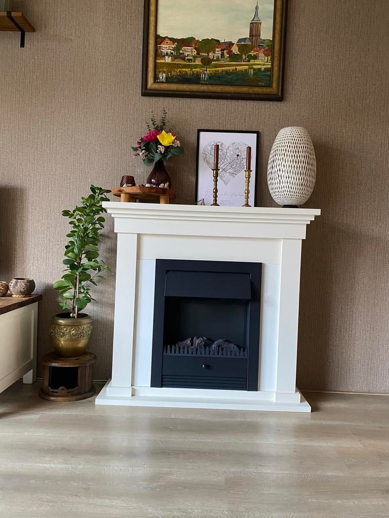 Sfeerhaard met ombouw - Elektrische haard, Ophalen, Zo goed als nieuw, Vrijstaande haard, Elektrische haard