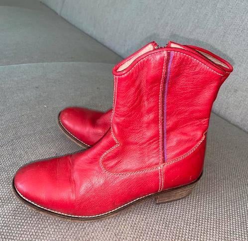 Koel4kids klaartje 37 rood rode laarzen laarsjes leer leren, Gebruikt, Laarzen, Koel4kids, Verzenden