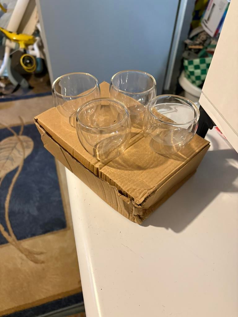 Espresso dubbelwandig glazen, Ophalen of Verzenden, Zo goed als nieuw, Overige typen