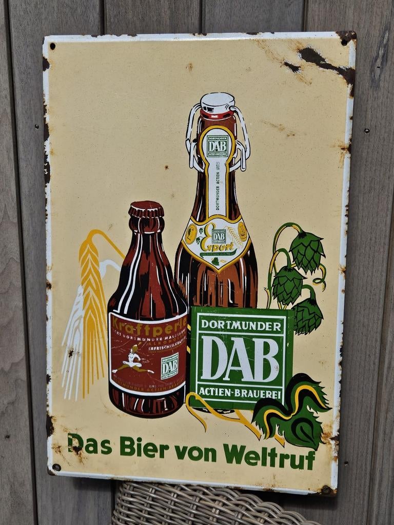 Emaille bord DAB, Ophalen of Verzenden, Transport