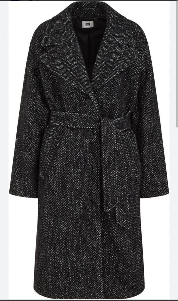 WE Fashion wollen trenchcoat zwart/grijs NIEUW maat 38, Kleding | Dames, Jassen | Winter, Maat 38/40 (M), Nieuw, Ophalen of Verzenden