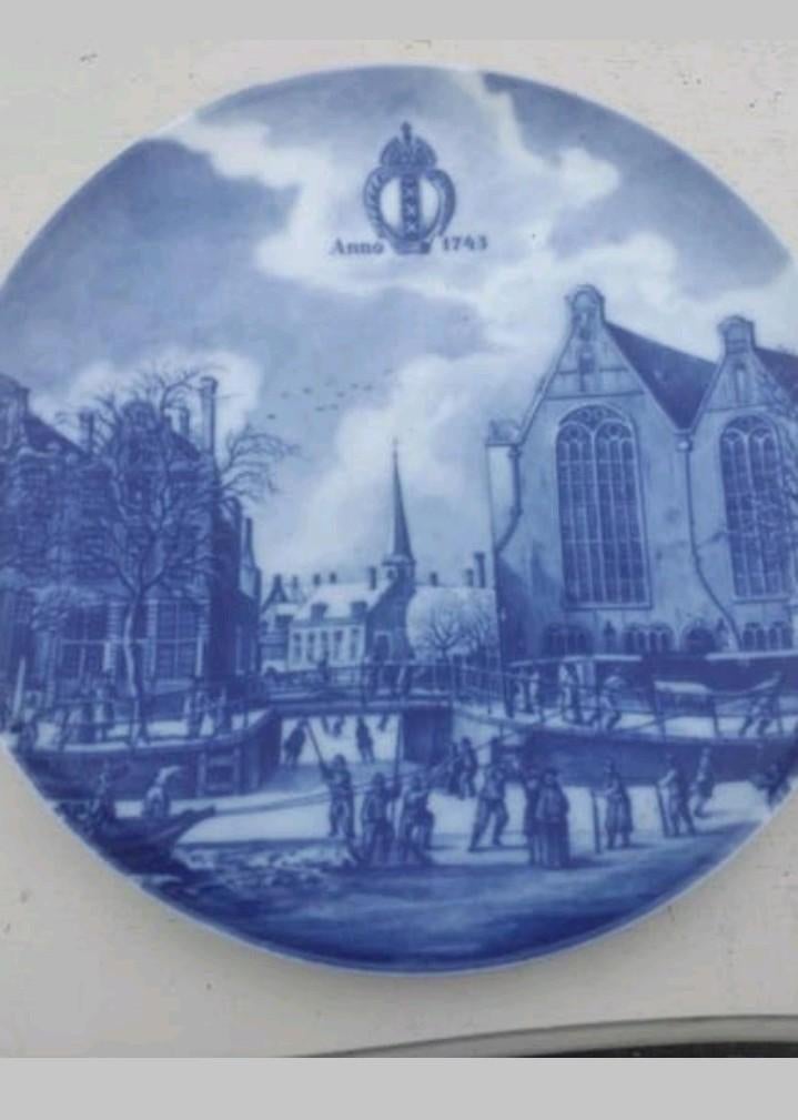 Delfts blauw bord Focke & Meltzer 1909-1979, Ophalen of Verzenden