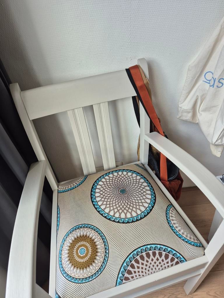 Beklede houten stoel, Ophalen, Bruin, Eén