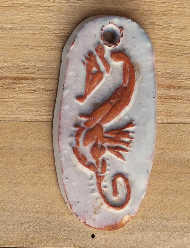 Vintage zeepaardje keramische hanger mid century, Overige materialen, Overige kleuren, Ophalen of Verzenden, Zo goed als nieuw