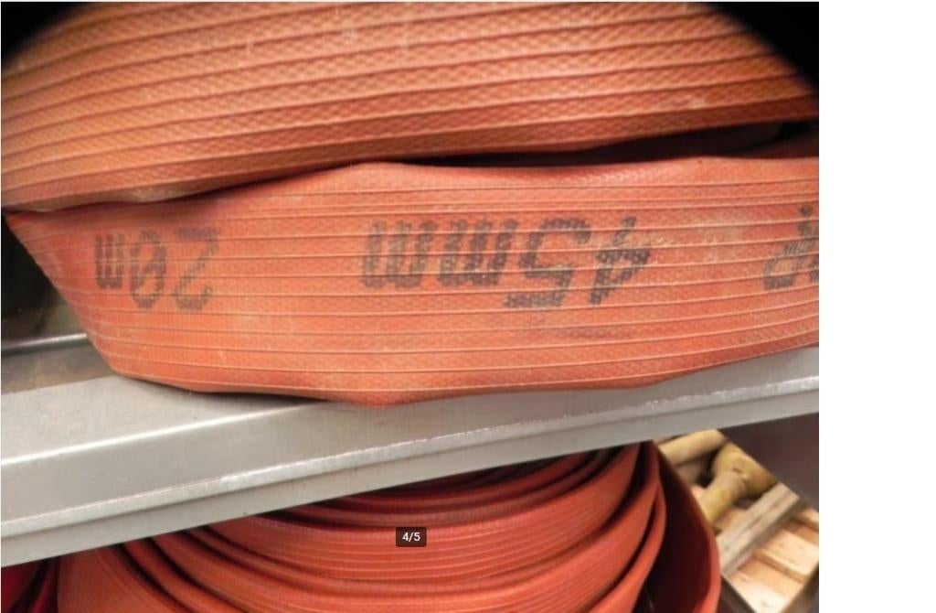 Brandslang Rood Plat oprolbaar 45mm 20m, Ophalen, Gebruikt, Tuinslang