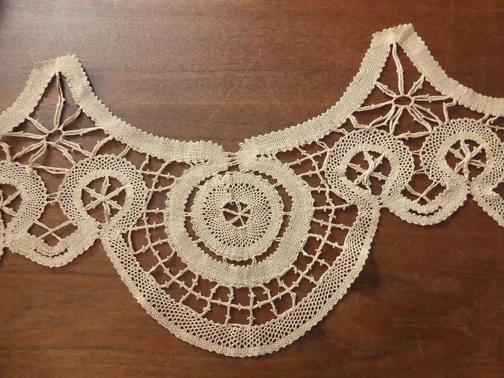 UNIEK antiek breed geklost linnen KANT / 7 meter 32 cm breed, Ophalen of Verzenden, Nieuw, Kant