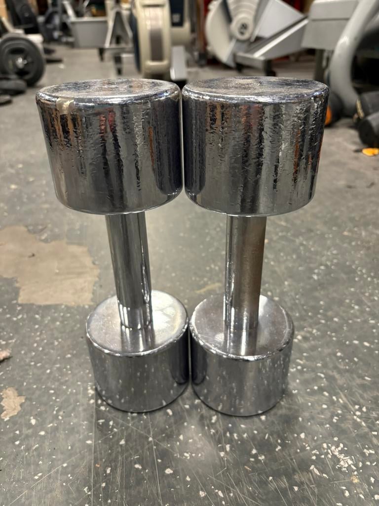 2 x 8 kg Chrome dumbbells dumbbell set gewichten, Dumbbell, Gebruikt, Ophalen of Verzenden, Chrome