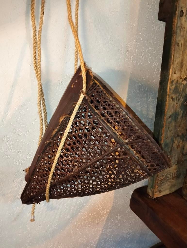 Mooie brocante antieke grote plukmand uit India Indië, Antiek en Kunst, Ophalen