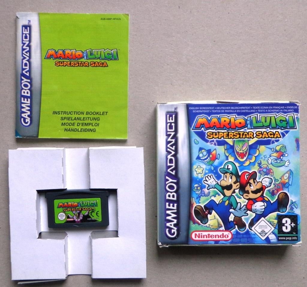 Mario & Luigi Superstar Saga voor Gameboy Advance Compleet, Gebruikt, 1 speler, Ophalen of Verzenden, Role Playing Game (Rpg)