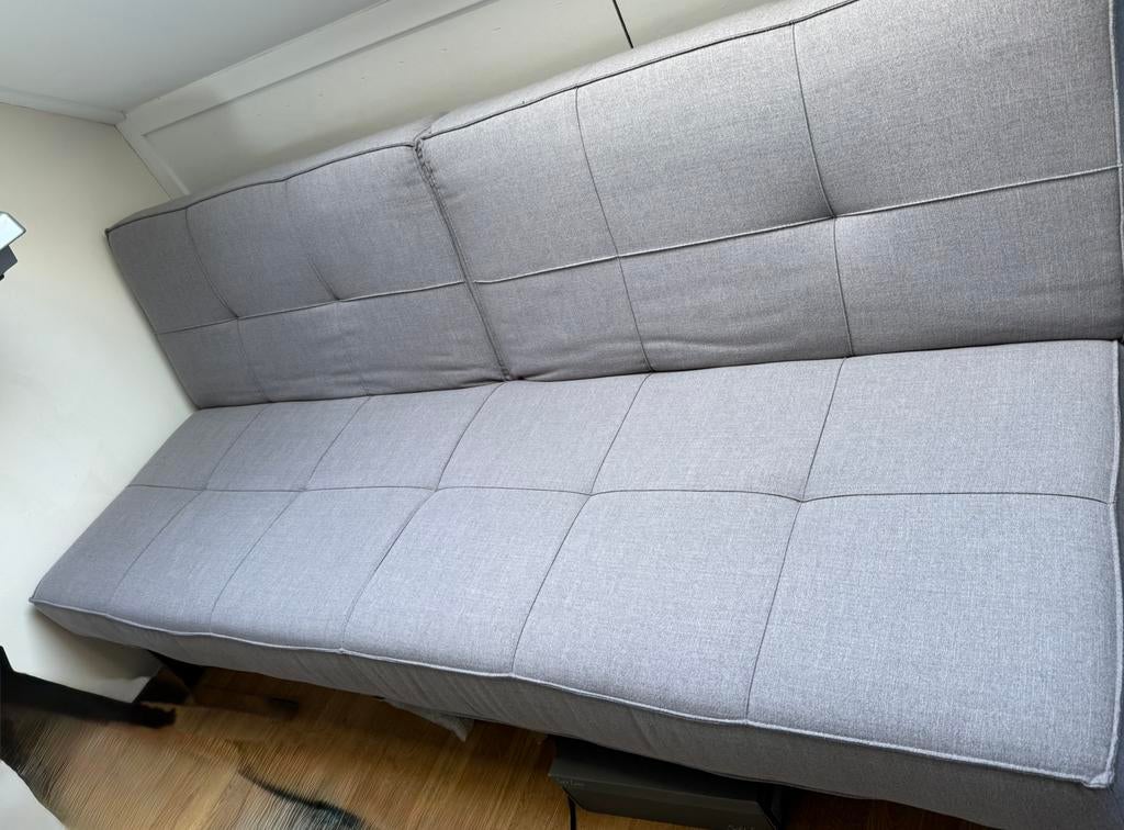 Slaapbank grijs zgan, Huis en Inrichting, Slaapkamer | Slaapbanken, Ophalen, Tweepersoons, 190 cm of minder, Zo goed als nieuw