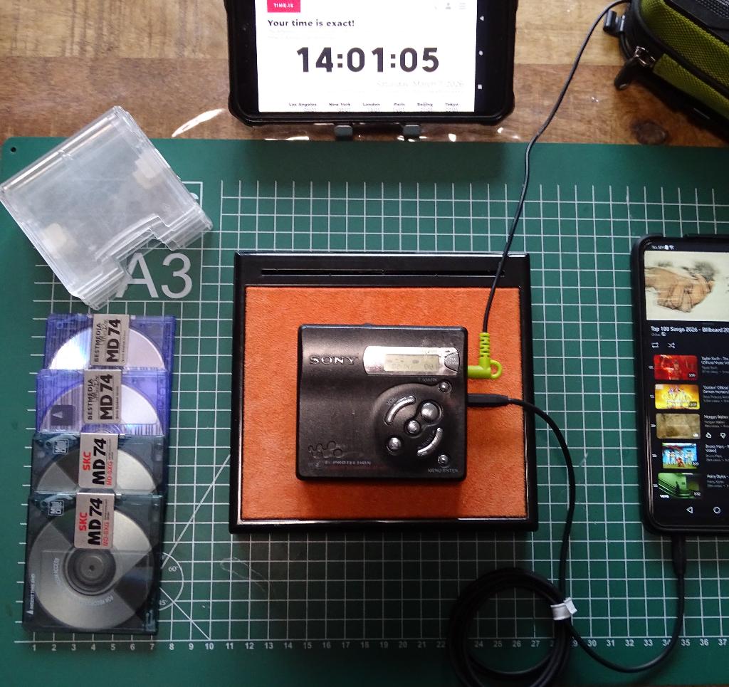 Sony MZ-R501 MDLP MD Player/Recorder + 4x MiniDiscs – Getest, Ophalen of Verzenden, Minidisc-recorder