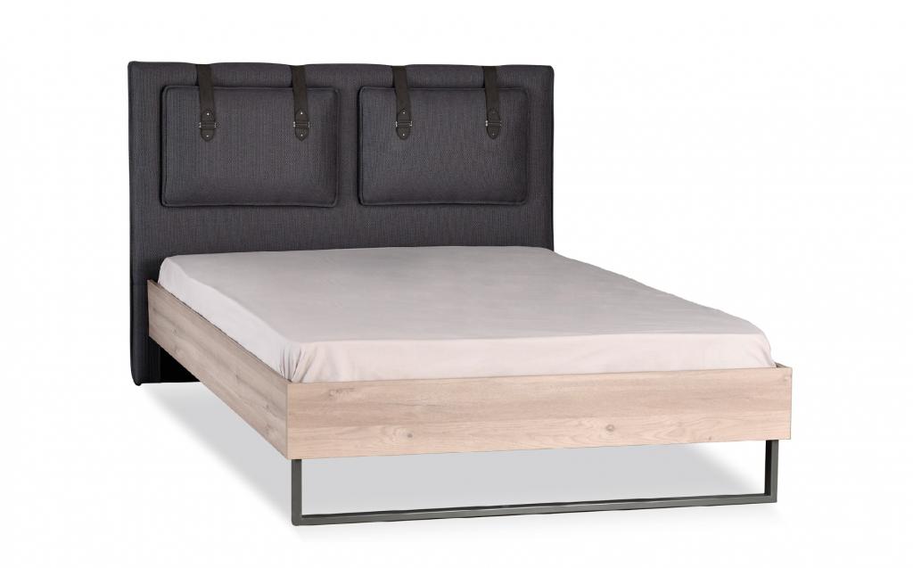Anka 2-persoonsbed eikenkleur antraciet