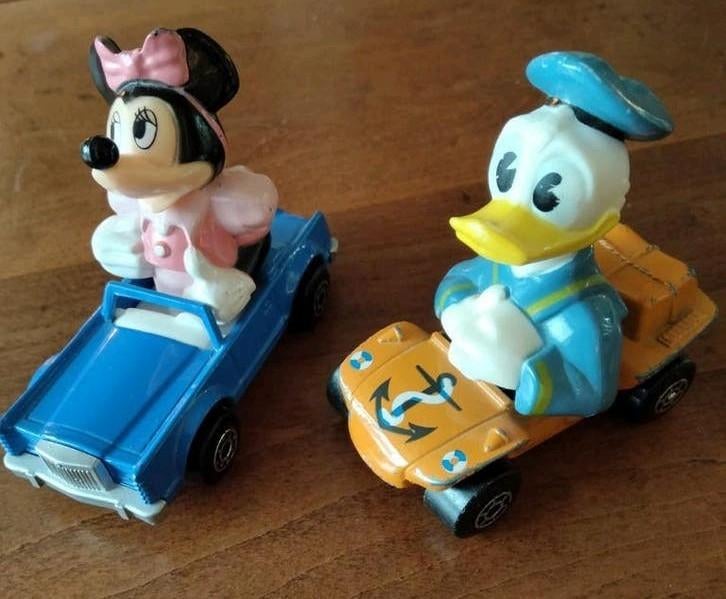 Disney Matchbox auto's 1979 - Minnie Mouse & Donald Duck, Verzamelen, Disney, Ophalen of Verzenden, Donald Duck, Gebruikt, Overige typen