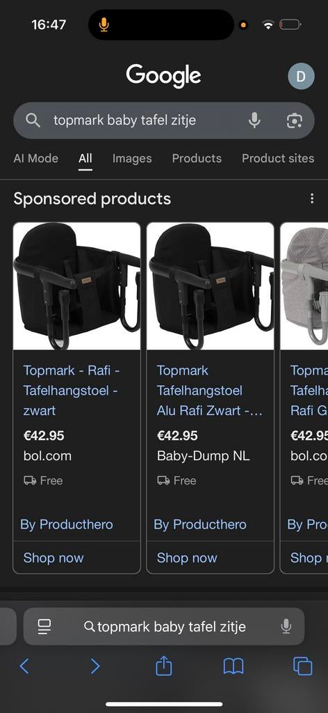 Nieuwe Topmark Rafi hangstoel - Tafelstoel, Kinderen en Baby's, Kinderstoelen, Ophalen of Verzenden, Nieuw, Hangstoel, Aanschuifbaar