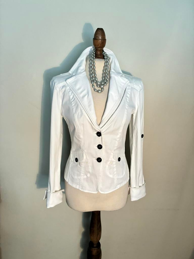 MARCCAIN JASJE WHITE COTTON * 2, Verzenden, Wit, Zo goed als nieuw, Jasje