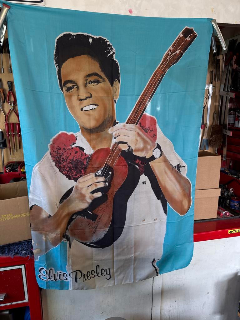 Elvis Presley Spandoek/Doek - 90 x 140 cm, Verzamelen, Posters, Ophalen, Deurposter of groter, Canvas of Doek, Muziek