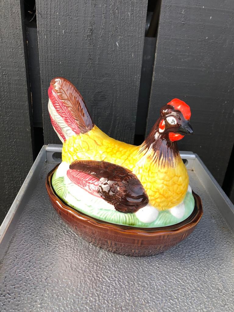 vintage eierhouder Schramberg Majolika, Ophalen of Verzenden