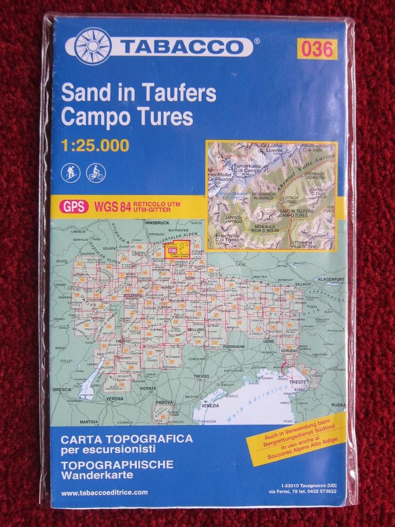 Tabacco Wanderkarte 036 Sand in Taufers, 2014, Boeken, Atlassen en Landkaarten, Verzenden, 2000 tot heden, Italië, Landkaart