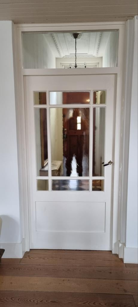 Mooie binnendeur met gekleurd glas, Ophalen, Glas, Binnendeur, 200 tot 215 cm