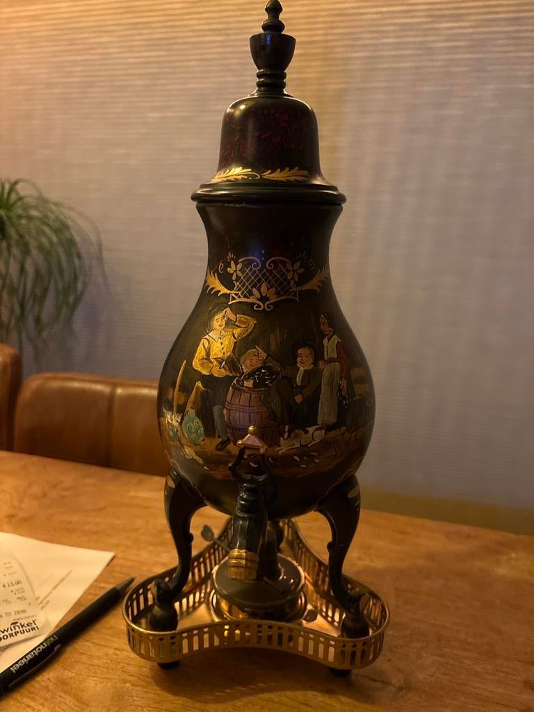 Antieke Samovar C. Kurze & Co. Holland, Edel tin, Antiek en Kunst, Ophalen, Koper