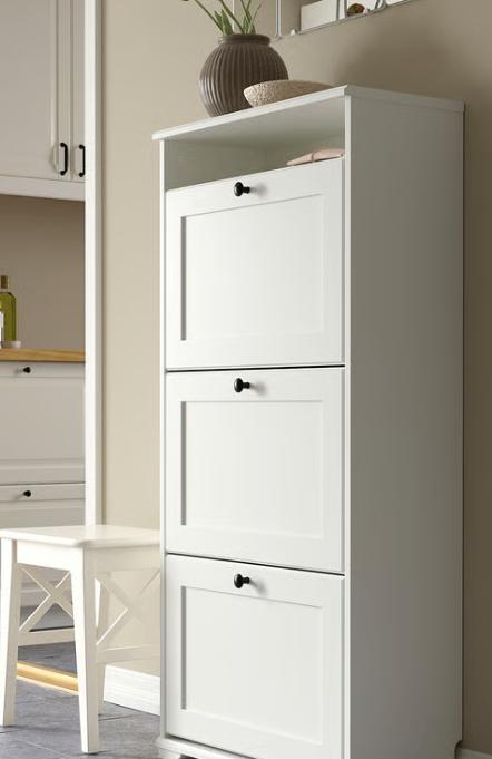 BRUSALI Schoenenkast 3 vakken, wit, 61x30x130 cm, Ophalen, Zo goed als nieuw