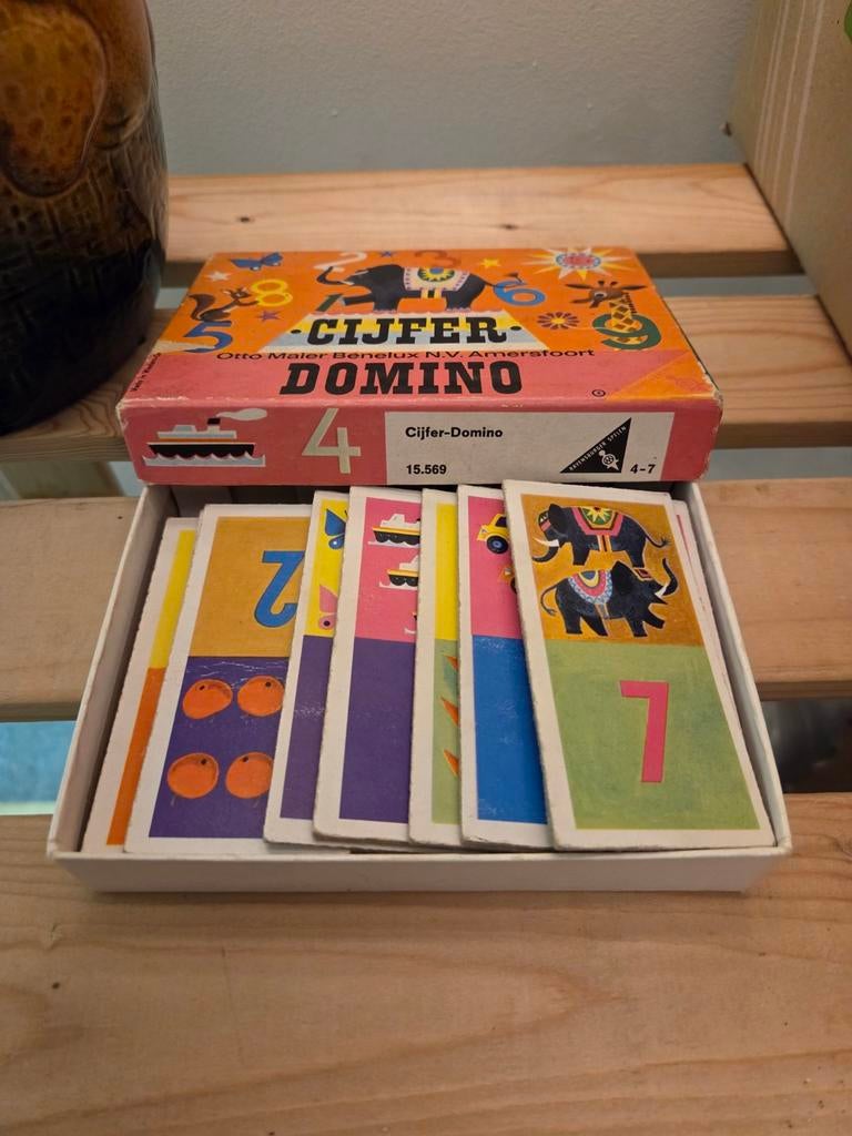 Vintage retro cijfer domino otto maier ravensburger, Ophalen, Huis en Inrichting