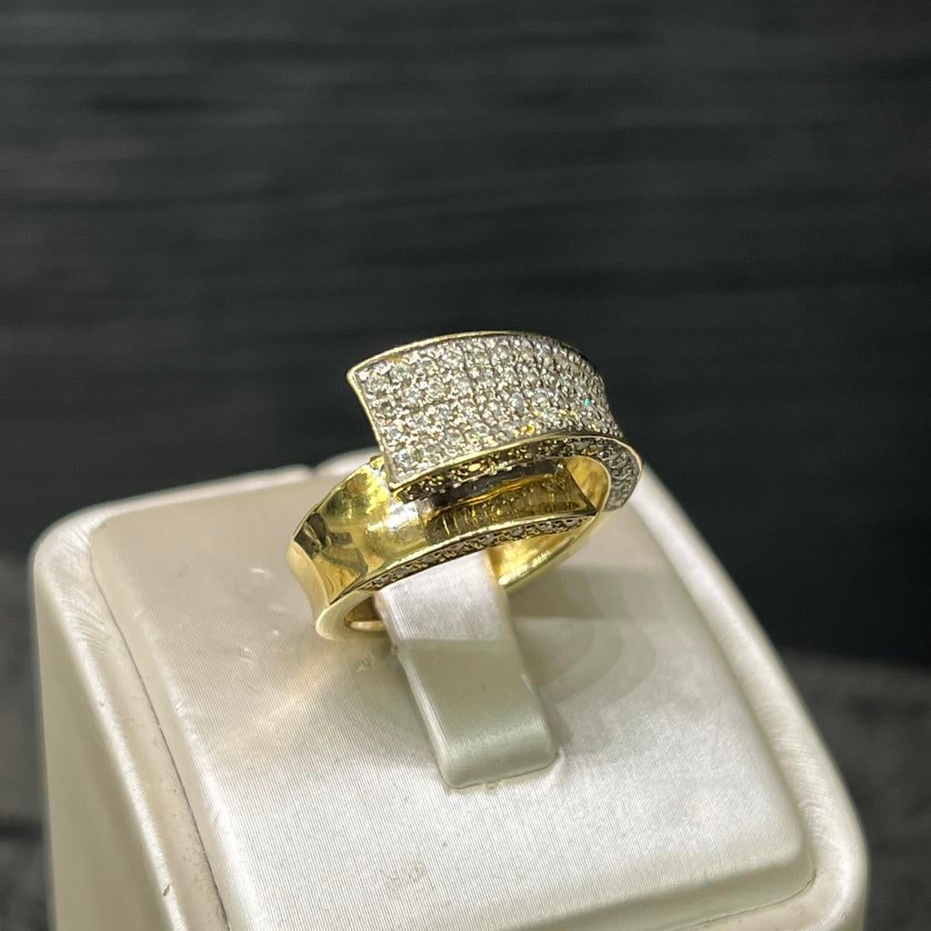 18 karaat gouden ring massief model, Ophalen of Verzenden, Nieuw, Goud, Dame