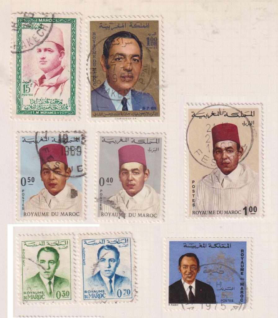 Marokko diverse zegels Koning, Verzenden, Gestempeld, Koningshuis