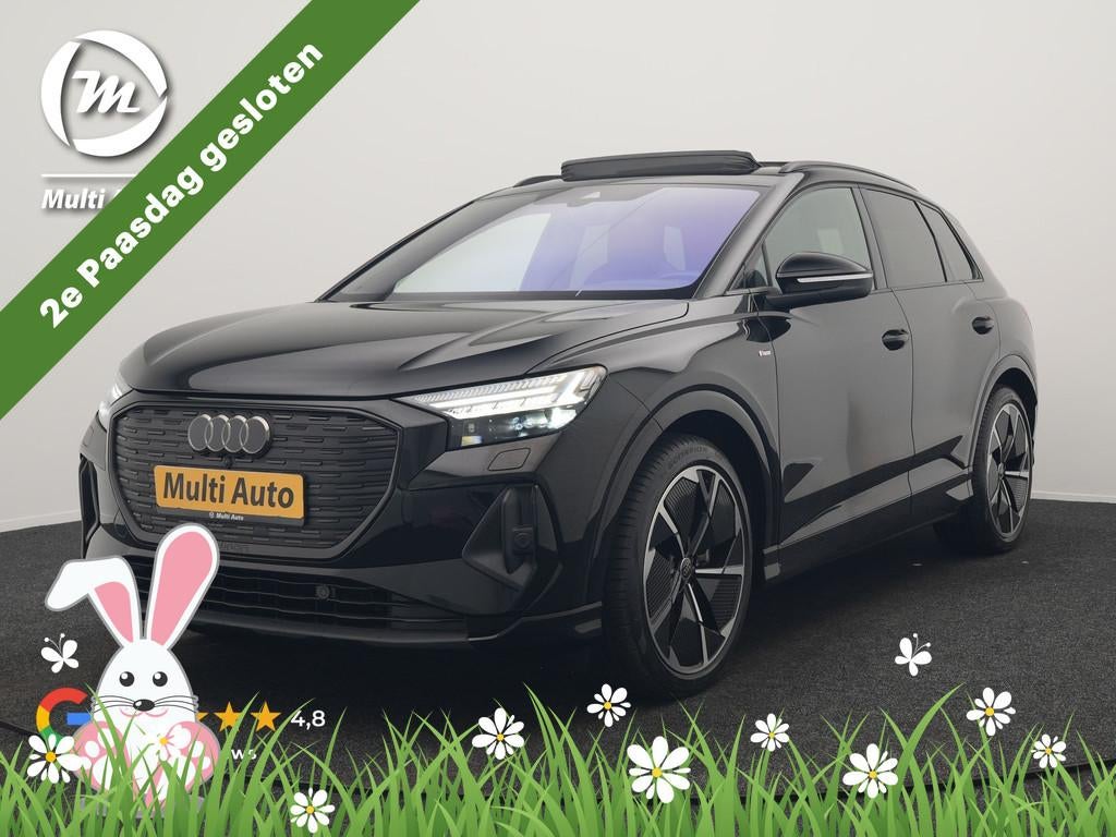 Audi Q4 e-tron 45 quattro 2x S Line 77 kWh 265pk Dealer O.H., Auto's, Automaat, Gebruikt, Zwart, 2135 kg