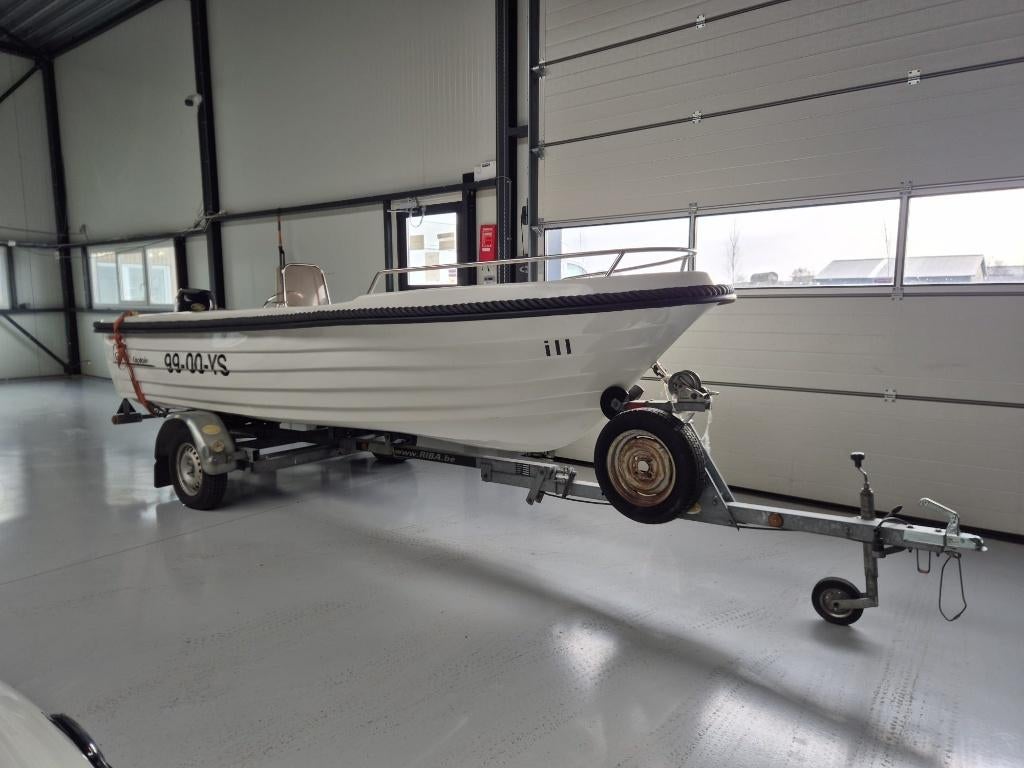 Garda Captain sloep/ consoleboot met 25pk Evinrude + trailer, Watersport en Boten, Ophalen, 10 tot 30 pk, Gebruikt, 3 tot 6 meter